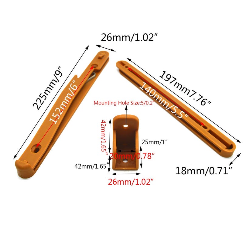 SpzcdZa Crib fence Lifter Lifting Rail Connection Set Brown w Screws - Image 3